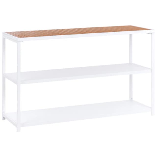 Beliani Outdoor Kitchen Island Avetrana Metal Brown/ White