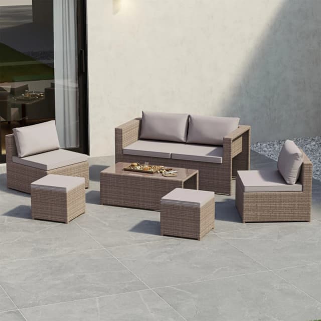 Lassic Islay 6 Seater Rattan Set - Fully Assembled UKFR Natural unisex 6 Seater