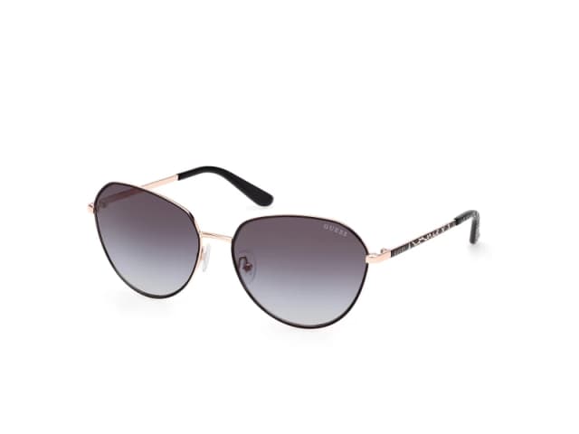 Guess Round Metal Frame Sunglasses - Black WAH9Y Unisex