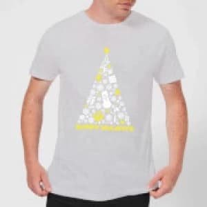 Nintendo White Christmas Happy Holidays Grey T-Shirt - L