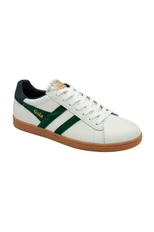 Gola Mens 'Equipe Leather II' Leather Lace-Up Trainers in White Size: 7 White Male 7