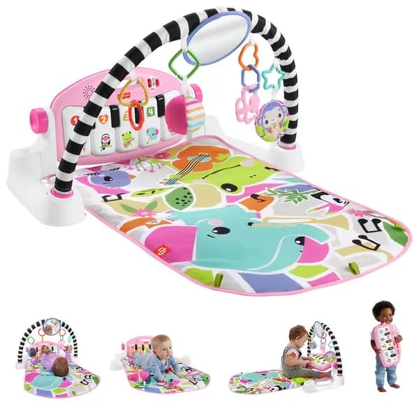 Fisher-Price Glow and Grow Kick & Play Piano Gym - Pink