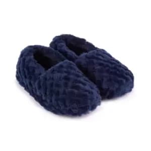 totes Navy Fleece Kid's Full Back Slippers Navy