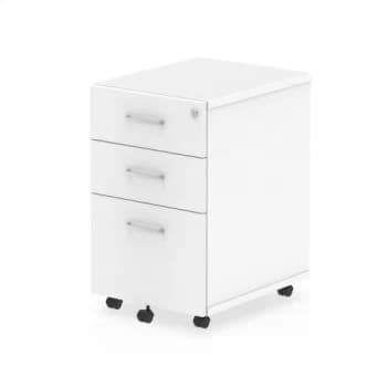 Trexus Tall Under Desk Mobile Pedestal 440x550x695mm White Ref I001654
