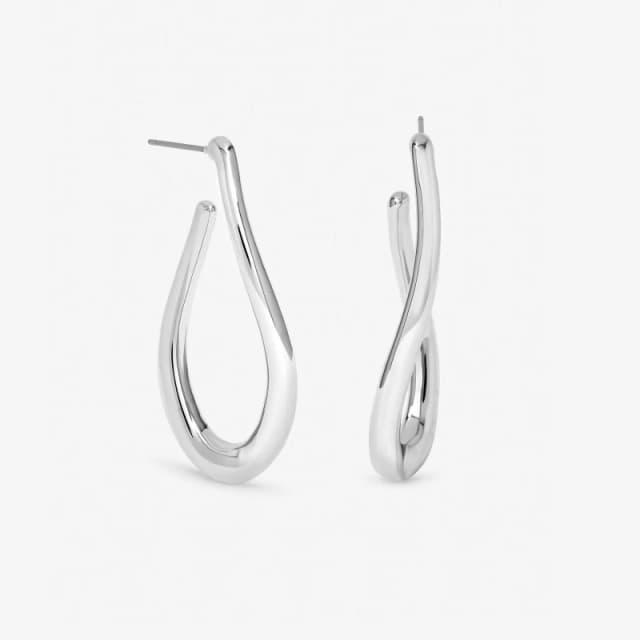 Mood Silver Plated Twist Hoop Earrings Silver female One Size