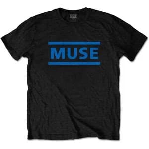 Muse - Dark Blue Logo Unisex Large T-Shirt - Black