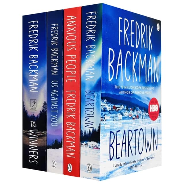 Fredrik Backman Beartown Collection 4 Books Set (Beartown, The Winner, Us Against You &Anxious People) Fredrik Backman Books