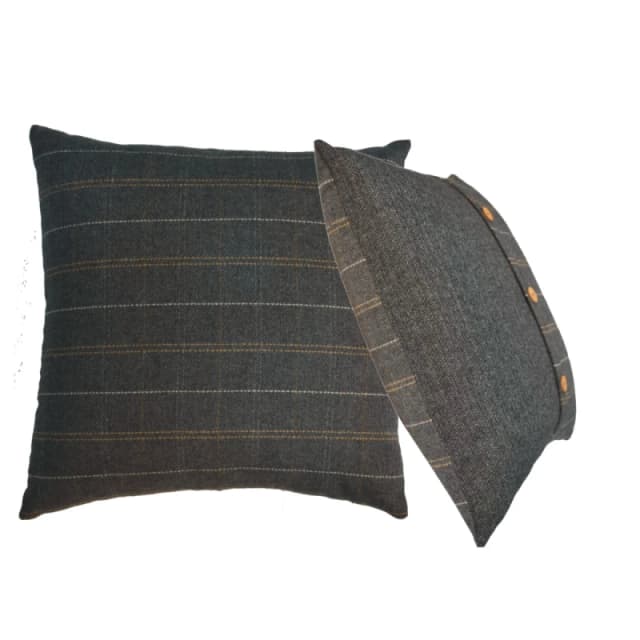 Artisan Furniture Artisan Furniture Quinn Pewter Cushion Set of 2, Black Tweed