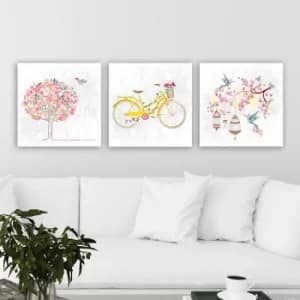 P18333101 Multicolor Decorative Canvas Painting (3 Pieces)
