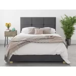 Farringdon King Size Ottoman Bed in Grey Velvet