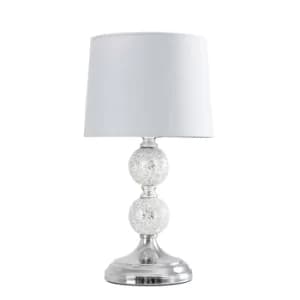 Harmony Mosaic Chrome Table Lamp with Grey Shade