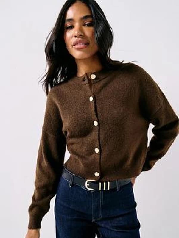 JDY Crew Neck Buttoned Cardigan Black Women XL;M;XXL;L