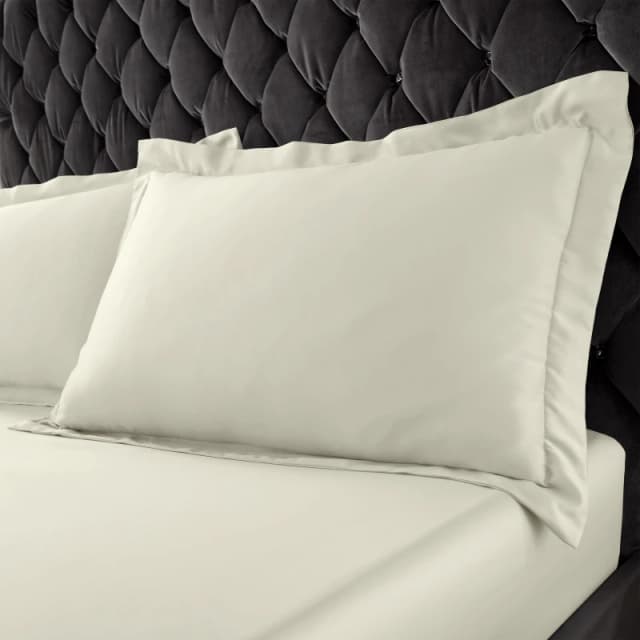 Catherine Lansfield Silky Soft Satin Oxford Pillow case Pair Pillowcases Oxford Gold 42863204020