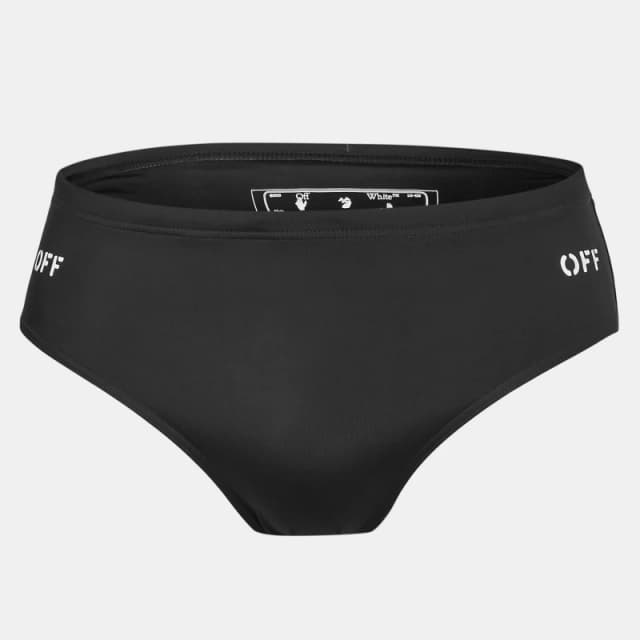 Off White Mens Quick-Dry Mesh Lined Swim Shorts Black/White male XS