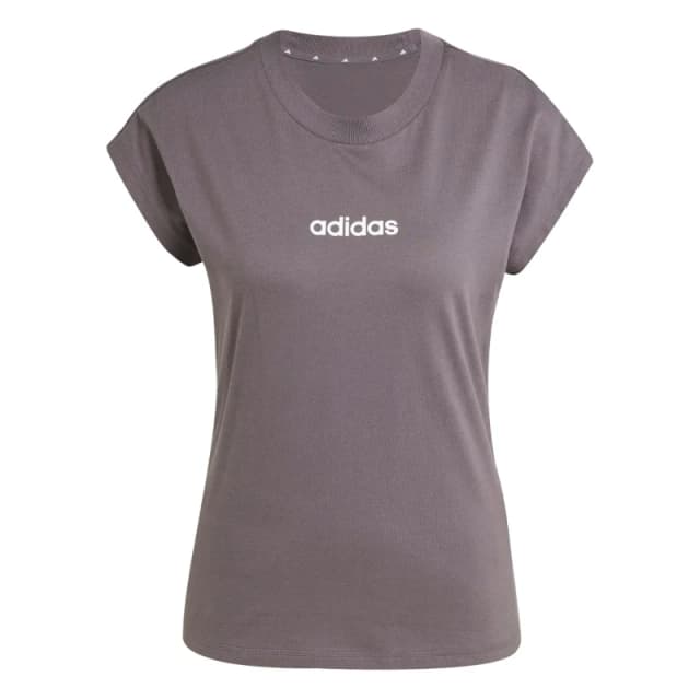 adidas Essentials Linear Cotton T-Shirt Womens Charcoal female M (12-14)