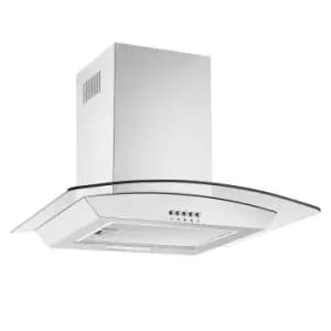 Cookology CGL600SS 60cm Curved Glass Chimney Cooker Hood - Stainless Steel