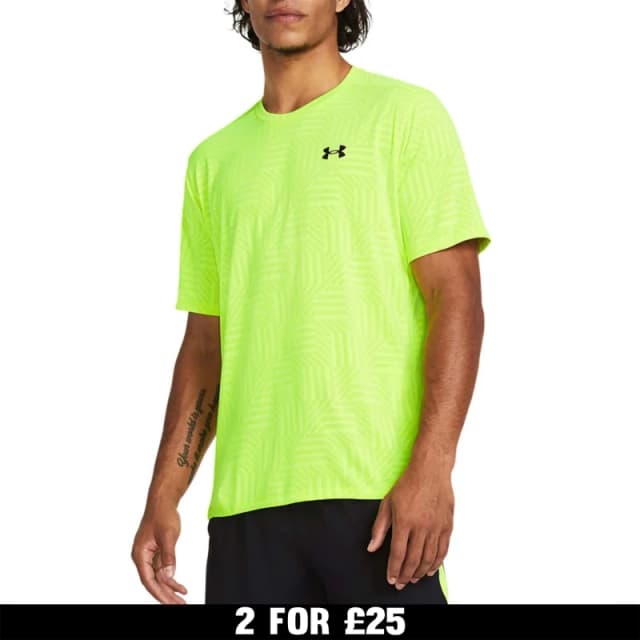 Under Armour Tech Vent Geotessa Short Sleeve T-Shirt - Yellow Yellow L