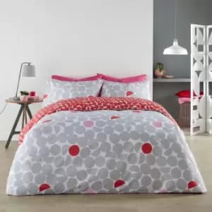 Ingo Geometric Print Easy Care Reversible Duvet Cover Set, Pink, Single - Fusion