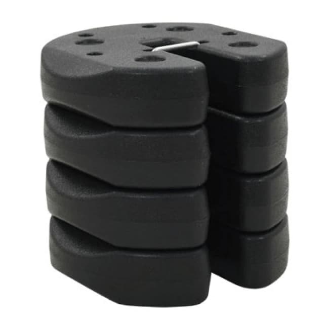 Home Source Anchor Gazebo Weight Set Of 4 Black Rounded Pe Material Filled Cement Waterproof