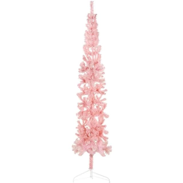 VIDAXL Vidaxl - Slim Artificial Half Christmas Tree with Stand Pink 240cm 8720287000761