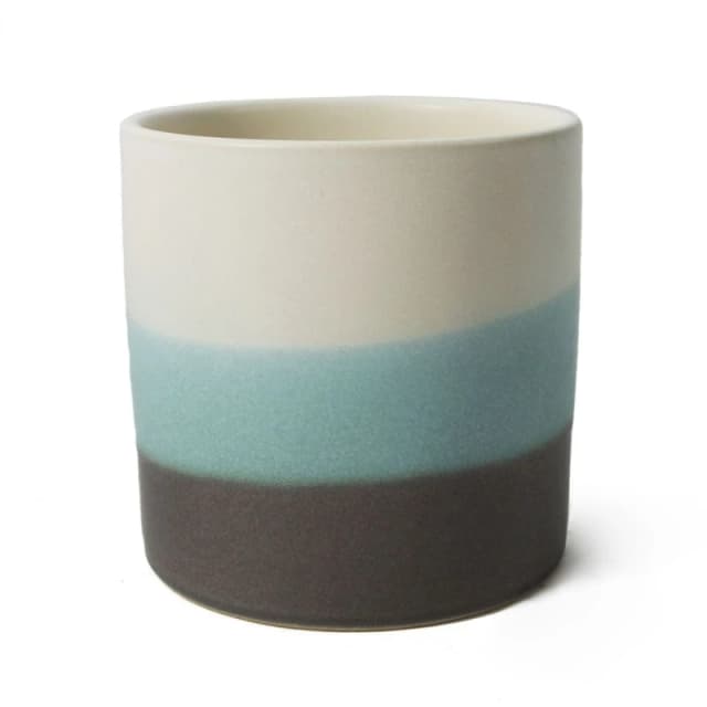Unbranded Luxurious 12cm Blue Sand Stripe Ceramic Planter
