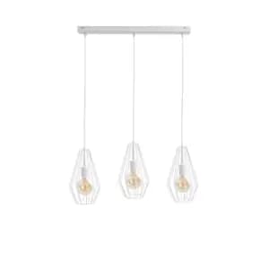 Lex Bar Pendant Ceiling Light White, 60cm, 3x E27