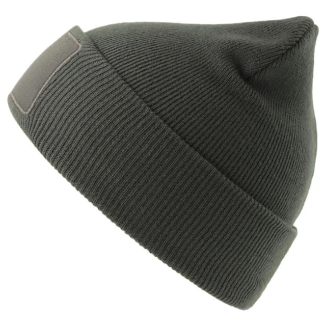Atlantis Atlantis Men Wind S Patch Double Skin Cuffed Beanie in Dark Grey Dark Grey One Size Male 5063693996864