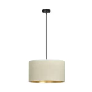 Hilde Black Cylindrical Pendant Ceiling Light with White Fabric Shades, 1x E27