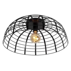 Elodie Modern Flush Ceiling Light - Ø56cm - 1xE27 - Black