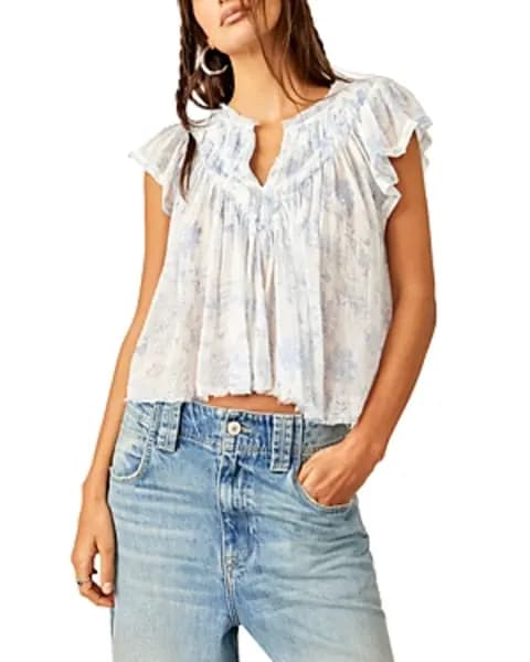 Free People Padma Cotton Cap Sleeve Top