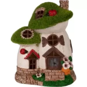 Garden Solar Ornaments Garden Mushroom House with Ladybug M&W - Multi