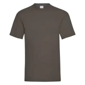Mens Value Short Sleeve Casual T-Shirt (Large) (Dark Brown)