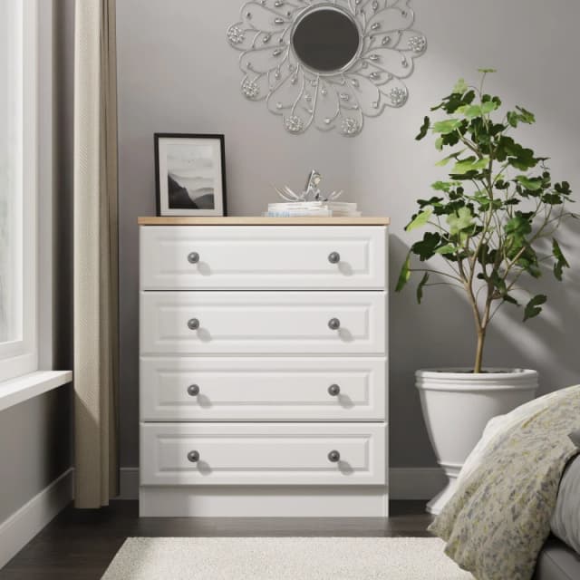 Ready Assembled 2 U Surrey 4 Drawer Chest (Ready Assembled) in White Size: Medium White Unisex Medium