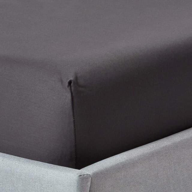 Homescapes Dark Charcoal Grey Egyptian Cotton Fitted Sheet 1000 Tc, Small Double