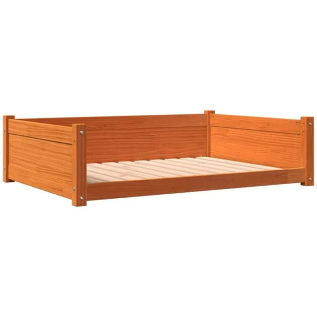 VIDAXL Dog Bed Wax Brown 105.5x75.5x28cm Solid Wood Pine vidaXL 8721012362499