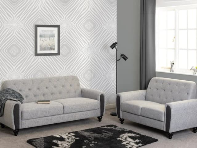 SECONIQUE Seconique - Chester 3 Plus 2 Seater Sofa Upholstered in Grey Fabric 2 Man Del 300-308-051