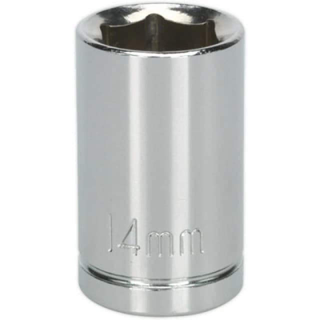 Loops 14mm Chrome Plated Drive Socket - 1/2" Square Drive - High Grade Carbon Steel Metallics