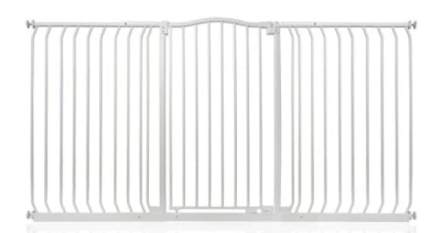 Safetots Extra Tall Curved Top Safety Gate, 179Cm - 188Cm, Matt White, Extra Tall 100Cm In Height, Pressure Fit Stair Gate
