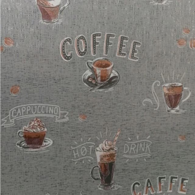 Erismann Coffee Cups Wallpaper Grey Brown Beans Kitchen Paste The Wall Vinyl