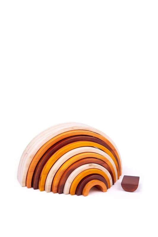Bigjigs Toys Large Rainbow Stacking Toy Natural
