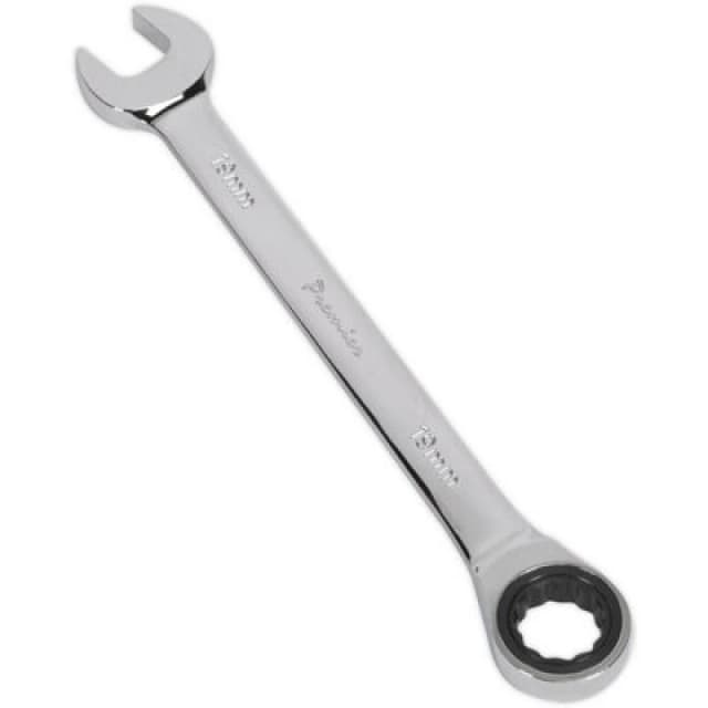 Loops 19mm Ratchet Combination Spanner - Chrome Vanadium Steel - 72 Tooth Ratchet Ring Metallics