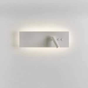 LED 1 Light Indoor Wall Light Matt White with Reader