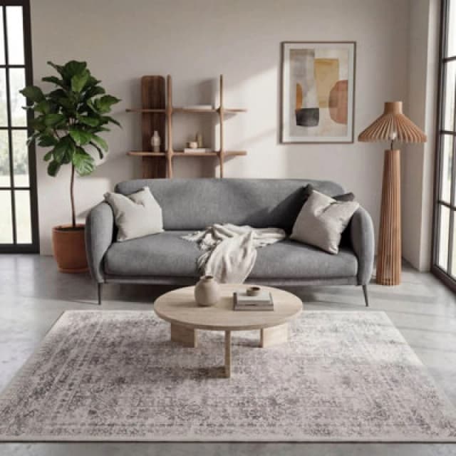 The Rugs Montana Cream Grey Oriental Area Rug And Runner Soft Durable Pet Friendly Easy To Clean Living Room Bedroom 3716Cg