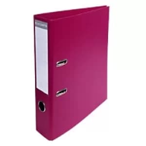 Prem'Touch Lever Arch File PVC A4, S70mm 2 Ring, Fuchsia, Pack of 10