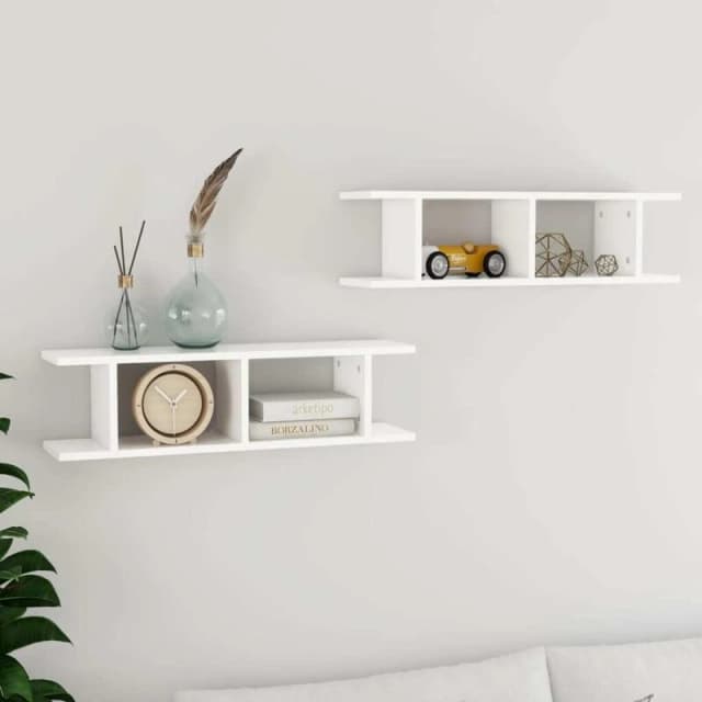 VIDAXL Vidaxl - Wall Shelves 2 pcs White 75x18x20cm Engineered Wood 8720286596050