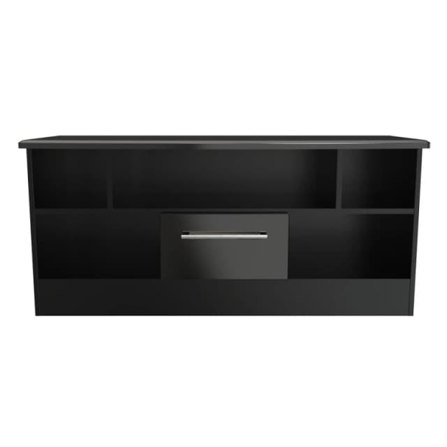 Harrow 1 Drawer TV & Media Unit In Black Gloss (Ready Assembled)