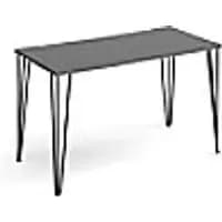 Rectangular Hairpin Desk Onyx Grey Wood/Metal Hairpin Legs Black Tikal 1200 x 600 x 730mm