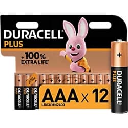 Duracell Plus Alkaline AAA Batteries, Pack of 12
