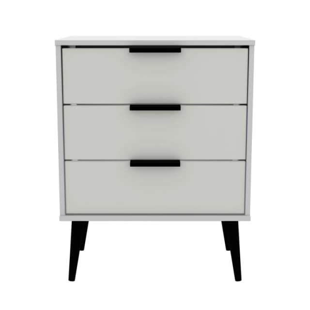 Fuji 3 Drawer Chest In Grey Matt & White (Ready Assembled)