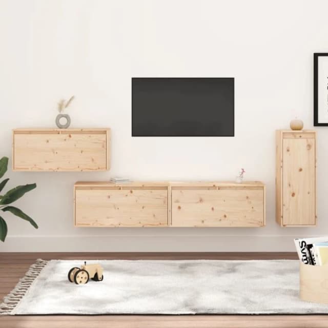 VIDAXL TV Cabinets 4 pcs Solid Wood Pine Vidaxl 8720286928219